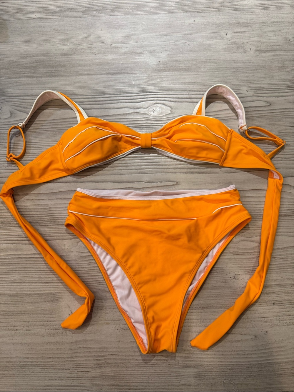 Cupshe Orange High-Waist Two-Piece Bikini Set